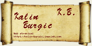 Kalin Burgić vizit kartica